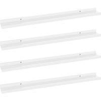 Vidaxl Wall Shelves 4 Pcs High Gloss White 80X9X3 Cm, White