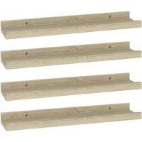 Vidaxl Wall Shelves 4 Pcs Sonoma Oak 40X9X3 Cm, Brown
