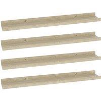 Vidaxl Wall Shelves 4 Pcs Sonoma Oak 60X9X3 Cm, Brown