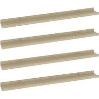 Vidaxl Wall Shelves 4 Pcs Sonoma Oak 80X9X3 Cm, Brown