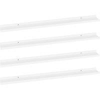 Vidaxl Wall Shelves 4 Pcs White 100X9X3 Cm, White