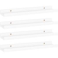 Vidaxl Wall Shelves 4 Pcs White 40X9X3 Cm, White