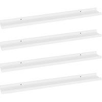 Vidaxl Wall Shelves 4 Pcs White 80X9X3 Cm, White
