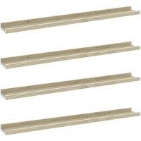 Vidaxl Wall Shelves 4 Pcs White And Sonoma Oak 80X9X3 Cm, White