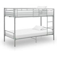 Vidaxl Bunk Bed Grey Metal 90X200 Cm, Grey