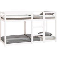 vidaXL Bunk Bed White 75x190 cm Solid Wood Pine, White