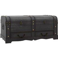 Vidaxl Wooden Treasure Chest Large Black, Black