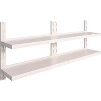 Vidaxl 2-tier Floating Wall Shelves 2 Pcs Stainless Steel 200X30 Cm, Grey