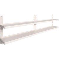 Vidaxl 2-tier Floating Wall Shelves 2 Pcs Stainless Steel 300X30 Cm, Grey