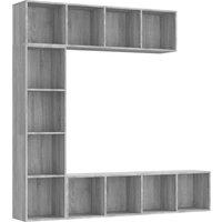 Vidaxl 3 Piece Book Tv Cabinet Set Grey Sonoma 180X30X180 Cm, Grey