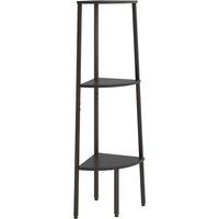 Vidaxl 3-tier Corner Shelf Black 45.5X31.5X120 Cm, Black