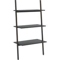 Vidaxl 3-tier Leaning Shelf Black 64X34X116 Cm, Black