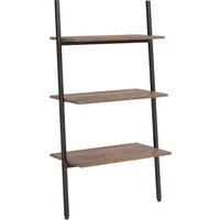 Vidaxl 3-tier Leaning Shelf Dark Brown And Black 64X34X116 Cm, Brown