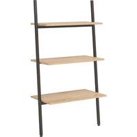 Vidaxl 3-tier Leaning Shelf Light Brown And Black 64X34X116 Cm, Brown