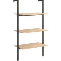 Vidaxl 3-tier Leaning Shelf Light Brown And Black 64X35X120.5 Cm, Brown