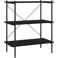 Vidaxl 3-tier Shelving Unit Black 80X40X92 Cm, Black