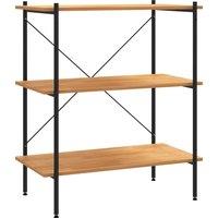 Vidaxl 3-tier Shelving Unit Black And Oak 80X40X92 Cm, Black