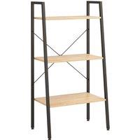 Vidaxl 3-tier Standing Shelf Light Brown And Black 56X35X108 Cm, Brown
