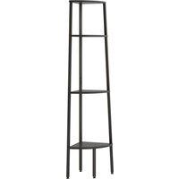 Vidaxl 4-tier Corner Shelf Black 45.5X31.5X150 Cm, Black
