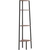 Vidaxl 4-tier Corner Shelf Dark Brown And Black 45.5X31.5X150 Cm, Brown