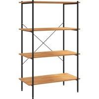 Vidaxl 4-tier Shelving Unit Black And Oak 80X40X130 Cm, Black