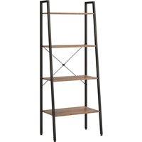 Vidaxl 4-tier Standing Shelf Dark Brown And Black 56X35X140 Cm, Brown