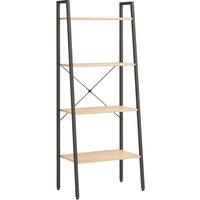 Vidaxl 4-tier Standing Shelf Light Brown And Black 56X35X140 Cm, Brown