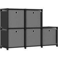 Vidaxl 5-cube Display Shelf With Boxes Black 103X30X72.5 Cm Fabric, Black