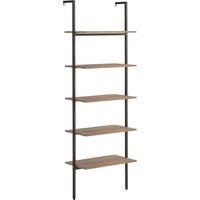 Vidaxl 5-tier Leaning Shelf Dark Brown And Black 64X35X185 Cm, Brown