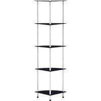 Vidaxl 5-tier Shelf Black 30X30X130 Cm Tempered Glass, Black