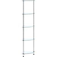 Vidaxl 5-tier Shelf Transparent 30X30X130 Cm Tempered Glass