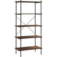 Vidaxl 5-tier Shelving Unit Black And Dark Wood 80X40X163 Cm, Black