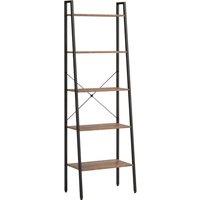 Vidaxl 5-tier Standing Shelf Dark Brown And Black 56X35X174 Cm, Brown