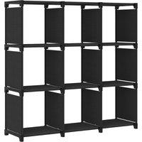 Vidaxl 9-cube Display Shelf Black 103X30X107.5 Cm Fabric, Black