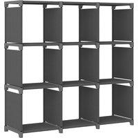Vidaxl 9-cube Display Shelf Grey 103X30X107.5 Cm Fabric, Grey