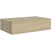 Vidaxl Wall-mounted Drawer Shelf Oak 40X23.5X10Cm Mdf, Brown