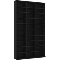 Vidaxl Cd Cabinet Black 102X16X177.5 Cm Engineered Wood, Black