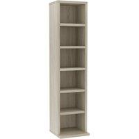 Vidaxl Cd Cabinet Sonoma Oak 21X20X88 Cm Engineered Wood, Brown