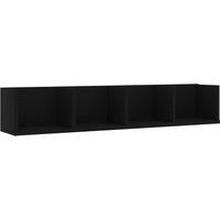 Vidaxl Cd Wall Shelf Black 100X18X18 Cm Engineered Wood, Black