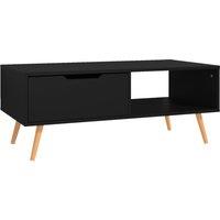 Vidaxl Coffee Table Black 100X49.5X43 Cm Engineered Wood, Black