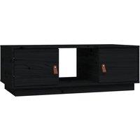 Vidaxl Coffee Table Black 100X50X35 Cm Solid Wood Pine, Black