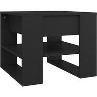Vidaxl Coffee Table Black 55.5X55X45 Cm Engineered Wood, Black