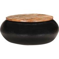 Vidaxl Coffee Table Black 68X68X30 Cm Solid Reclaimed Wood, Brown
