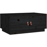 Vidaxl Coffee Table Black 80X50X35 Cm Solid Wood Pine, Black