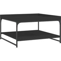 Vidaxl Coffee Table Black 80X80X45 Cm Engineered Wood And Iron, Black