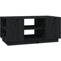 Vidaxl Coffee Table Black 90X49X40.5 Cm Solid Wood Pine, Black