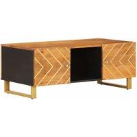 Vidaxl Coffee Table Brown And Black 100X54X40 Cm Solid Wood Mango, Brown