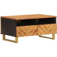 Vidaxl Coffee Table Brown And Black 80X54X40 Cm Solid Wood Mango, Brown