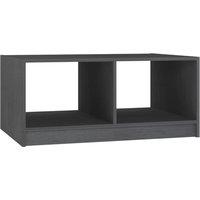 Vidaxl Coffee Table Grey 75X50X33.5 Cm Solid Pinewood