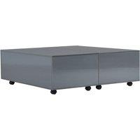 Vidaxl Coffee Table High Gloss Grey 100X100X35 Cm, Grey